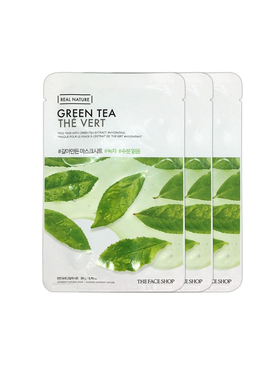 TheFaceShop маска Real Nature с экстрактом зеленого чая, 20 г
