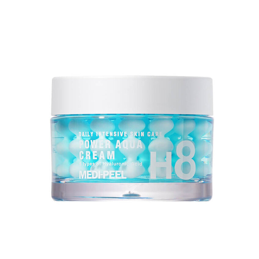 MEDI-PEEL H8 Hyaluronic Acid Formula Daily Intensive Skin Care Power Aqua Cream Увлажняющий крем для лица с пептидными капсулами