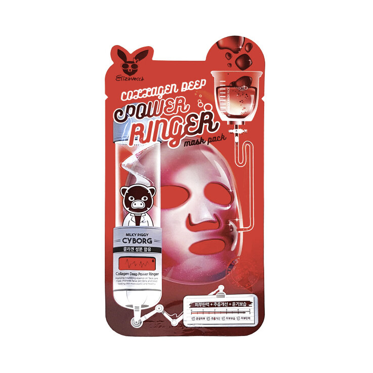 Elizavecca Омолаживающая тканевая маска с коллагеном Collagen Deep Power Ringer Mask Pack, 23 мл