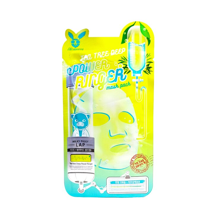 Успокаивающая тканевая маска Elizavecca Tea Tree Deep Power Ringer Mask Pack с экстрактом чайного дерева, 23 мл