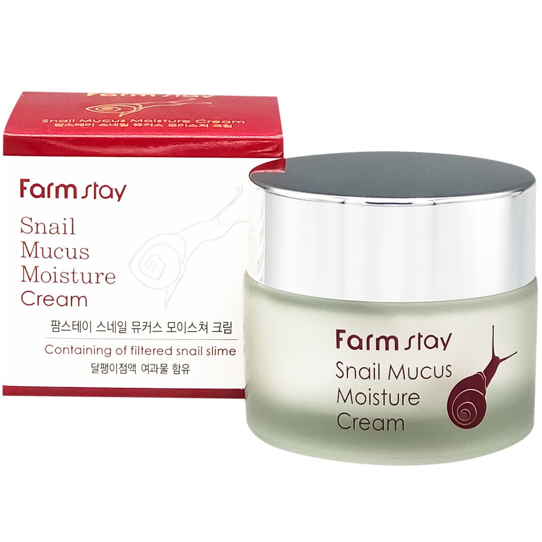 Farmstay Snail Mucus Moisture Cream Увлажняющий крем для лица с экстрактом улитки, 50 г