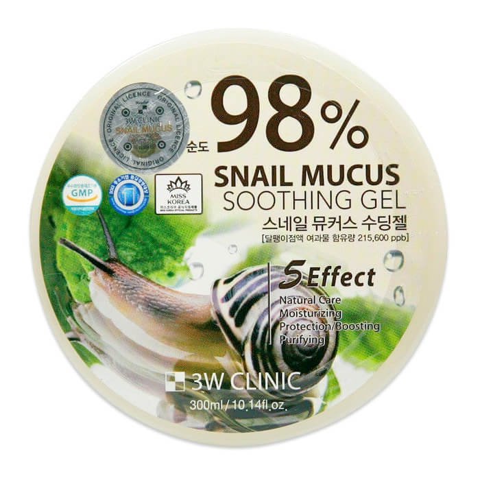Гель для тела 3W Clinic многофункциональный со 98% экстрактом слизи улитки Snail Soothing Gel, 300 мл