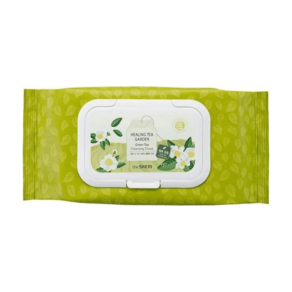 Салфетки с экстрактом зеленого чая The Saem Healing Tea Garden Green Tea Cleansing Tissue 60 шт