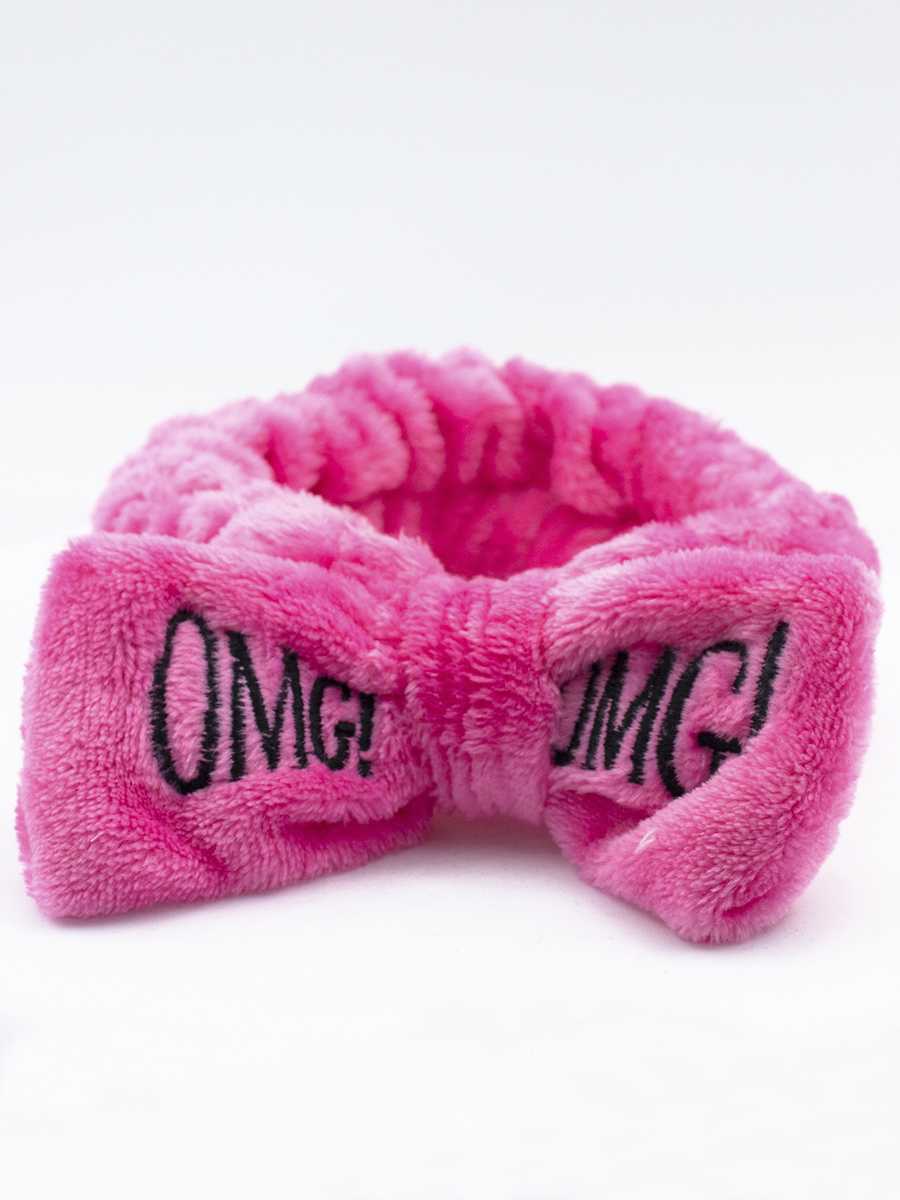 Cosmetic bandage повязка для волос с надписью omg розовая, 1 PCS