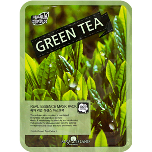 MAY ISLAND тканевая маска Real Essence Green Tea с экстрактом зелёного чая, 25 мл