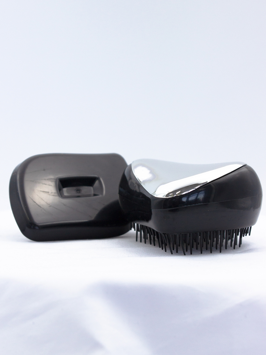 Hairbrush расческа массажная компактная хромовая серебряная, 1 PCS