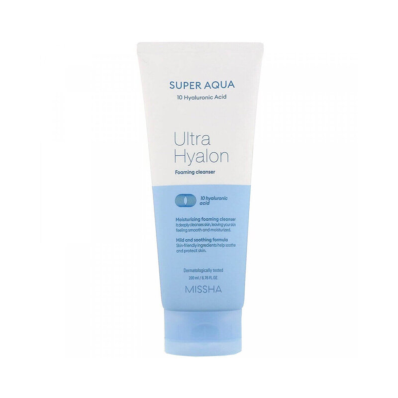 Пенка для умывания Missha Super Aqua Ultra Hyalron Cleansing Foam с гиалуроновой кислотой, 200 мл