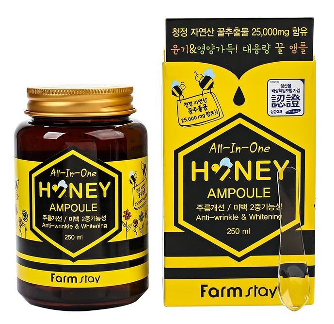 Farmstay All-In-One Honey Ampoule Сыворотка для лица с медом, 250 мл