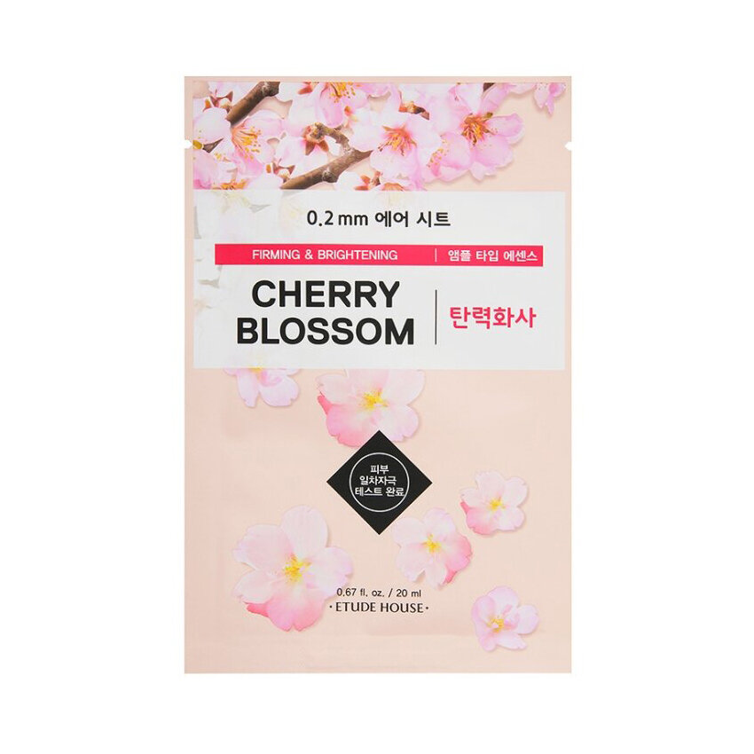 Etude House тканевая маска 0.2 Therapy Air Mask Cherry Blossom с экстрактом цветов вишни, 20 мл