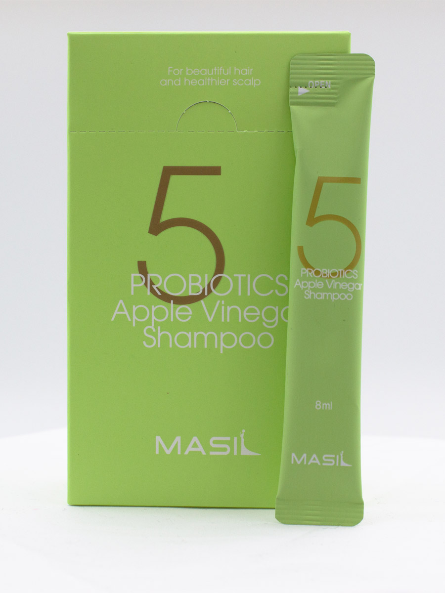 Masil шампунь для волос и кожи головы с яблочным уксусом 5 probiotics apple vinegar shampoo, 8 ml * 1 шт