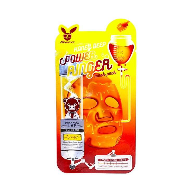 Elizavecca питательная тканевая маска с экстрактом мёда Honey Deep Power Ringer Mask Pack, 23 мл