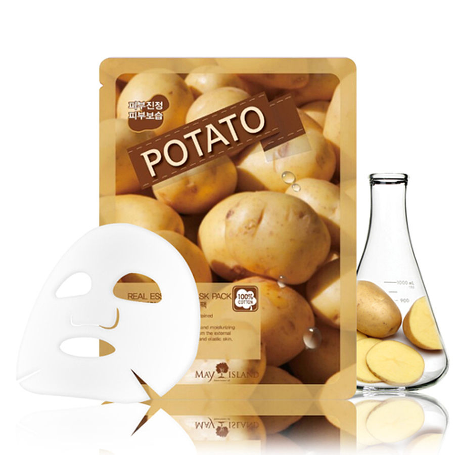 MAY ISLAND тканевая маска Real Essence Potato с экстрактом картофеля, 1 шт