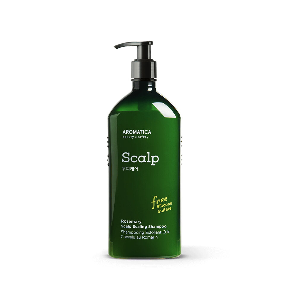 Бессульфатный укрепляющий шампунь с розмарином AROMATICA Rosemary Scalp Scaling Shampoo, 400 мл