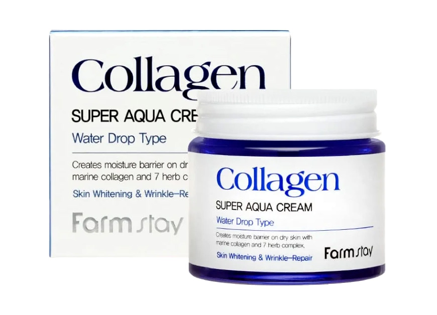 Farmstay Collagen Super Aqua Cream суперувлажняющий крем для лица с коллагеном, 80 мл