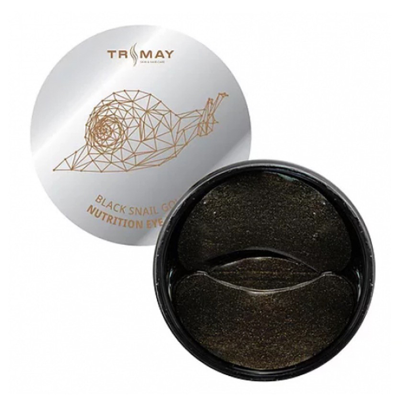 Trimay Патчи гидрогелевые питательные с муцином улитки - Black Snail Gold Nutrition Eye Patch 90 шт