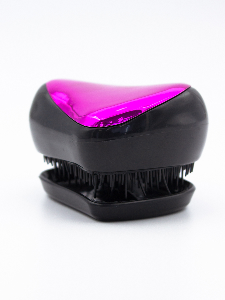 Hairbrush расческа массажная компактная хромовая розовая, 1 PCS