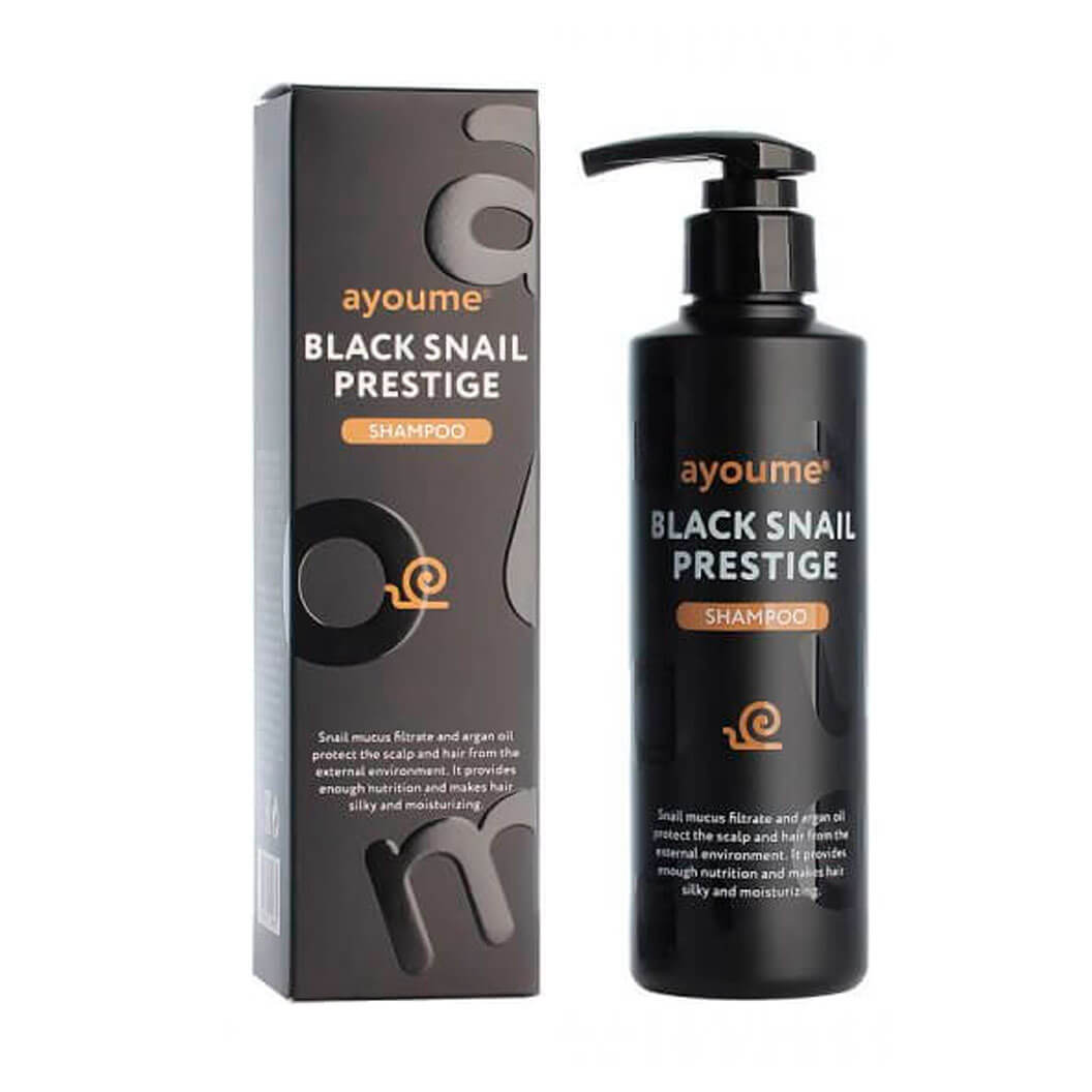 Защитный шампунь с муцином чёрной улитки Ayoume Black Snail Prestige Shampoo