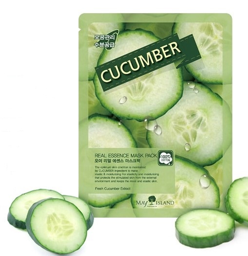 MAY ISLAND тканевая маска Real Essence Cucumber с экстрактом огурца, 1 шт