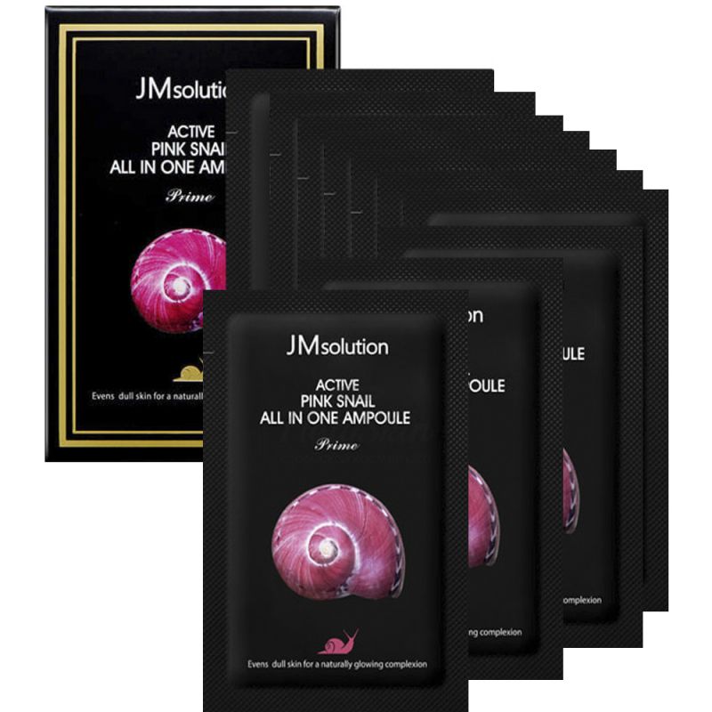 JMsolution Active Pink Snail All In One Ampoule Сыворотка 3 в 1 с муцином улитки, 30*2 мл