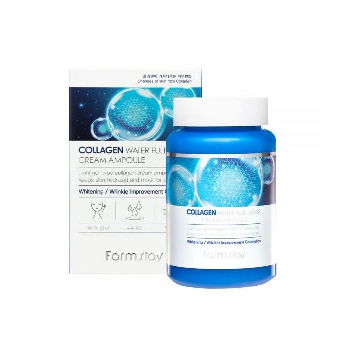 Farmstay Collagen Water Full Moist Cream Ampoule крем для лица с коллагеном в ампулах, 250 мл