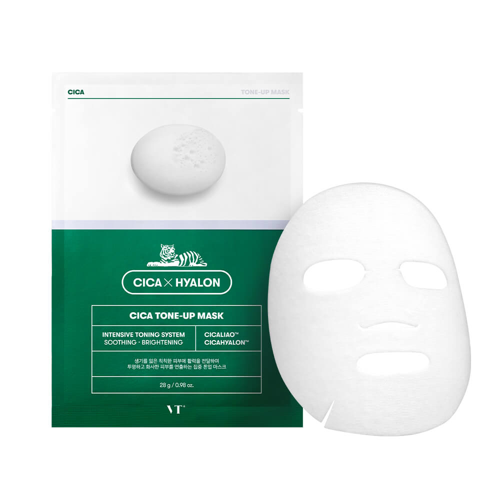 Успокаивающая тканевая маска для яркости тона VT Cosmetics Cica Hyalon Cica Tone UP Mask