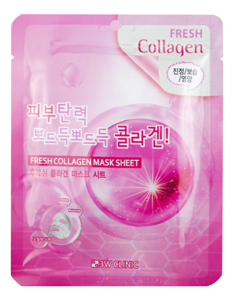 3W Clinic Fresh Collagen тканевая маска с экстрактом коллагена, 23 мл