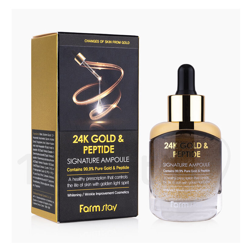 Farmstay 24K Gold & Peptide Signature Ampoule Ампульная сыворотка для лица с золотом и пептидами