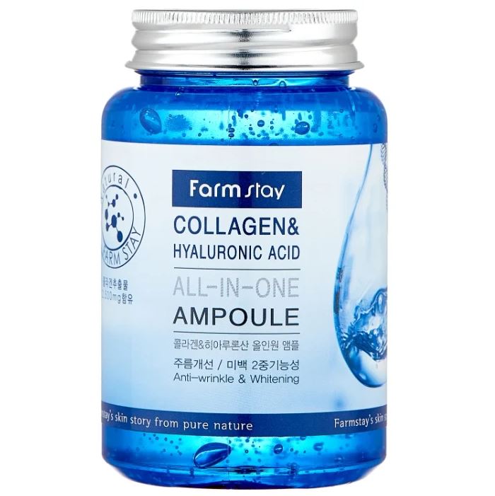 FarmStay Collagen & Hyaluronic Acid All-in-One Ampoule Ампульная сыворотка с коллагеном и гиалуроновой кислотой, 250 мл
