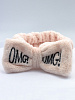 Cosmetic bandage повязка для волос с надписью omg пудровая, 1 PCS