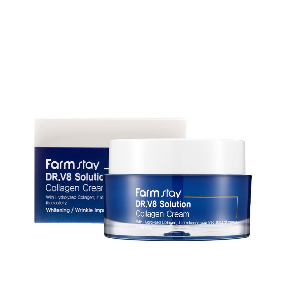 FarmStay Dr. V 8 Solution Collagen Cream Крем с коллагеном для увлажнения и повышения эластичности, 50 мл