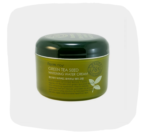 Увлажняющий и осветляющий крем для лица Green Tea Seed Whitening Water Cream, Farmstay